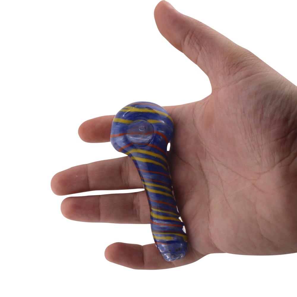 Navy Ember Glass Hand Pipe-Blue Vilot