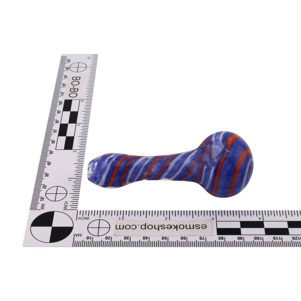 Navy Ember Glass Hand Pipe-Blue