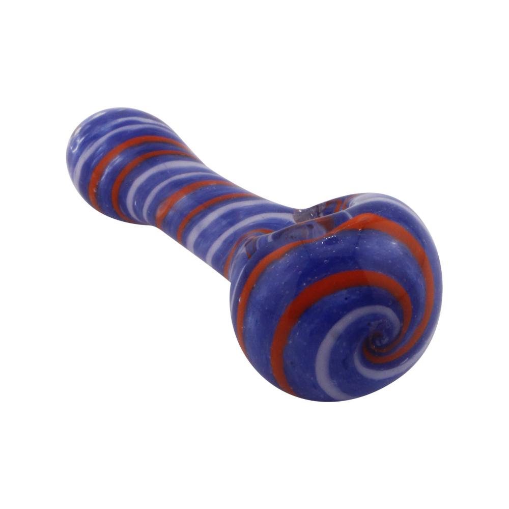 Navy Ember Glass Hand Pipe-Blue