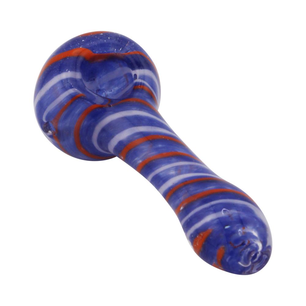Navy Ember Glass Hand Pipe-Blue