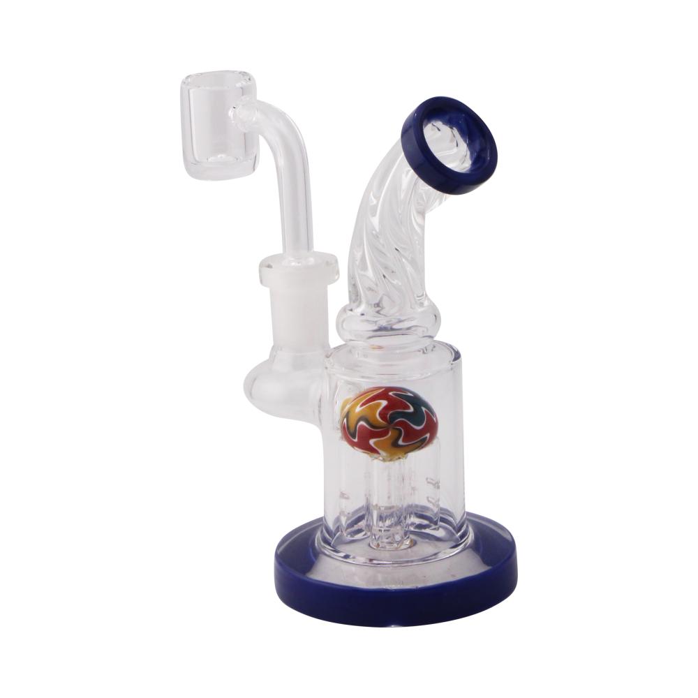 Nova Helix Glass Water Pipe-Dark Blue