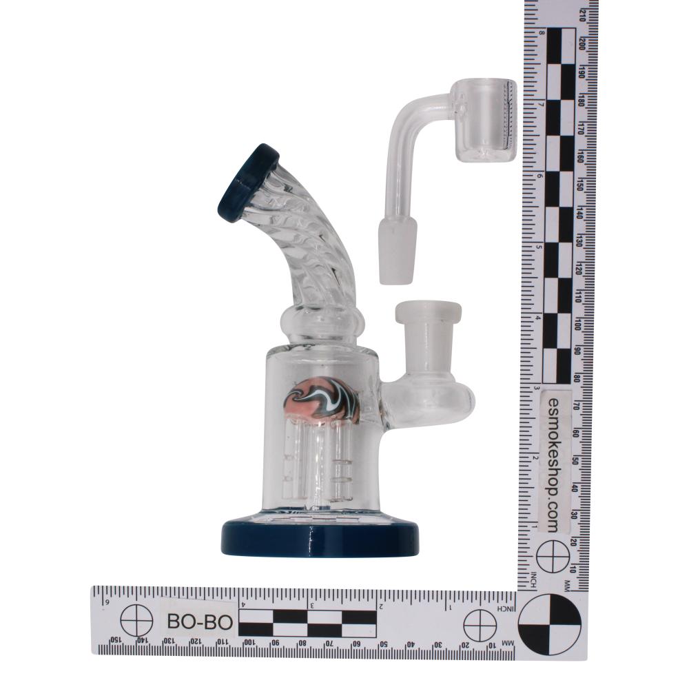 Nova Helix Glass Water Pipe-Medium Blue