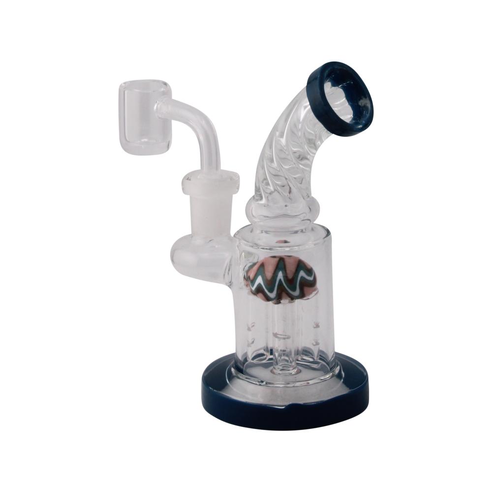 Nova Helix Glass Water Pipe-Medium Blue