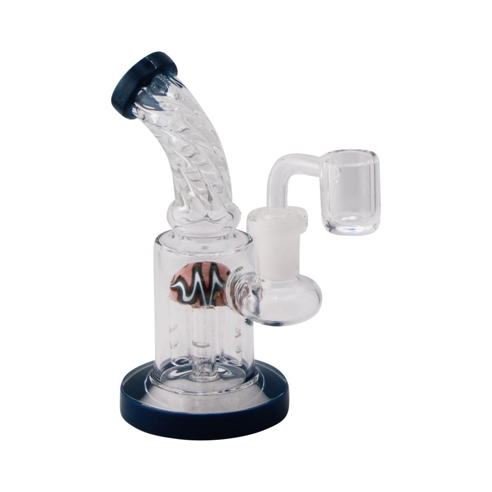 Nova Helix Glass Water Pipe-Medium Blue