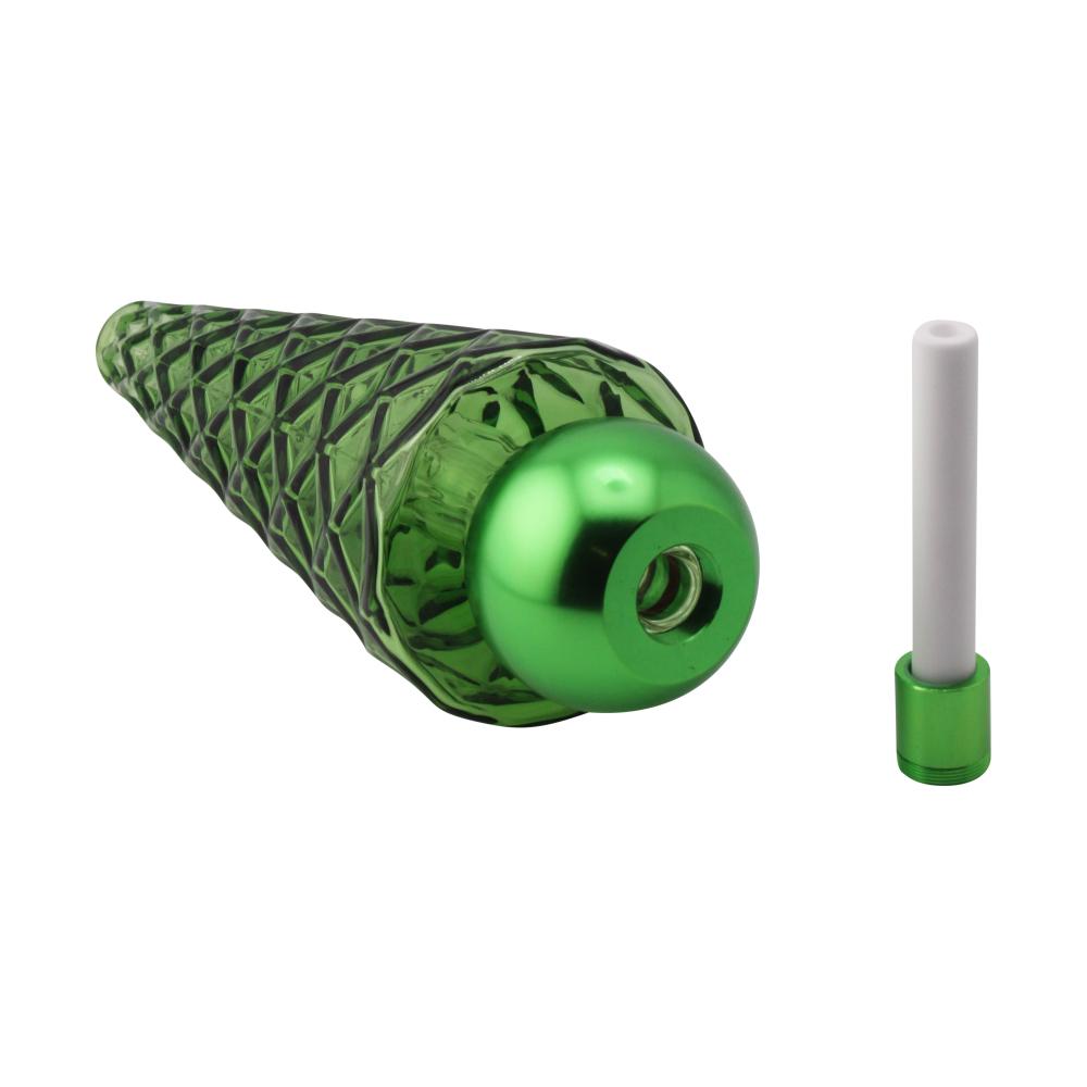 Obsidian Cone Glass Nectar Collector-Green