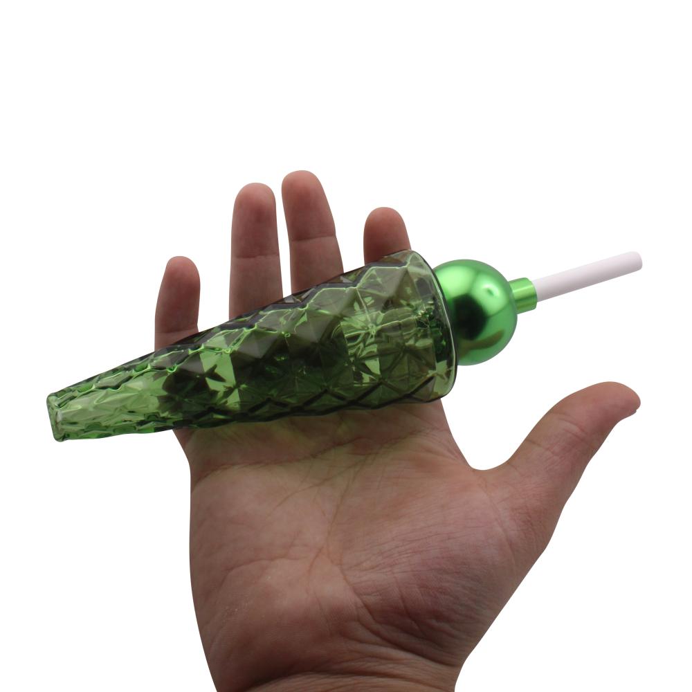 Obsidian Cone Glass Nectar Collector-Green