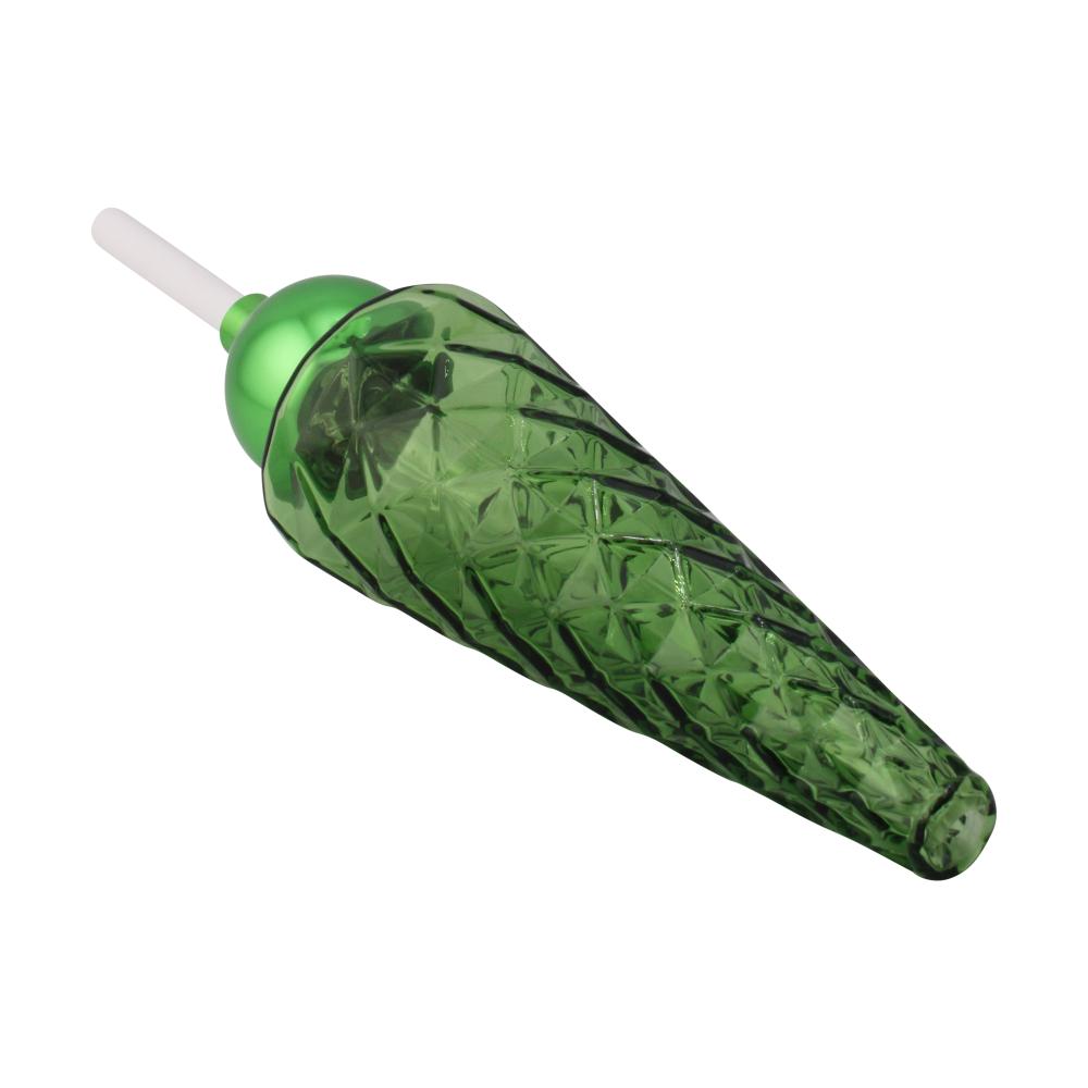 Obsidian Cone Glass Nectar Collector-Green