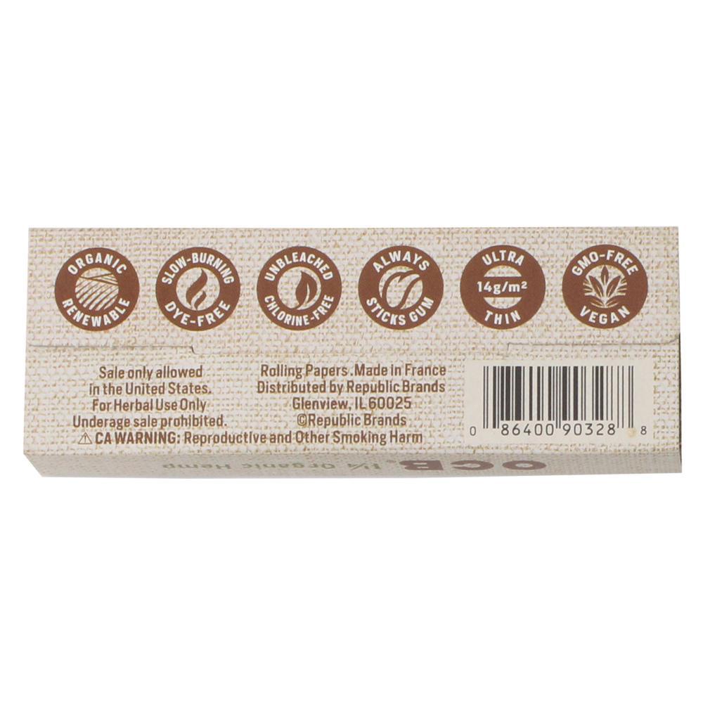 OCB Organic Hemp Rolling Papers + Tips 1 1/4
