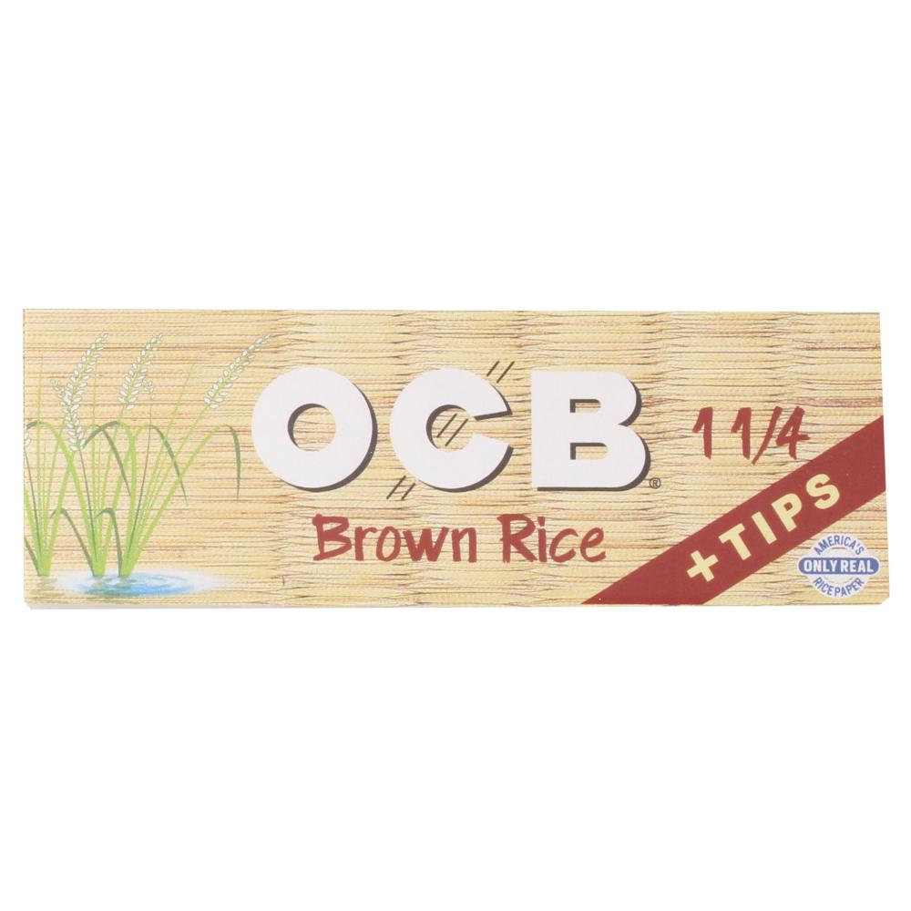 OCB Brown Rice 1 1/4 Rolling Paper + Tips