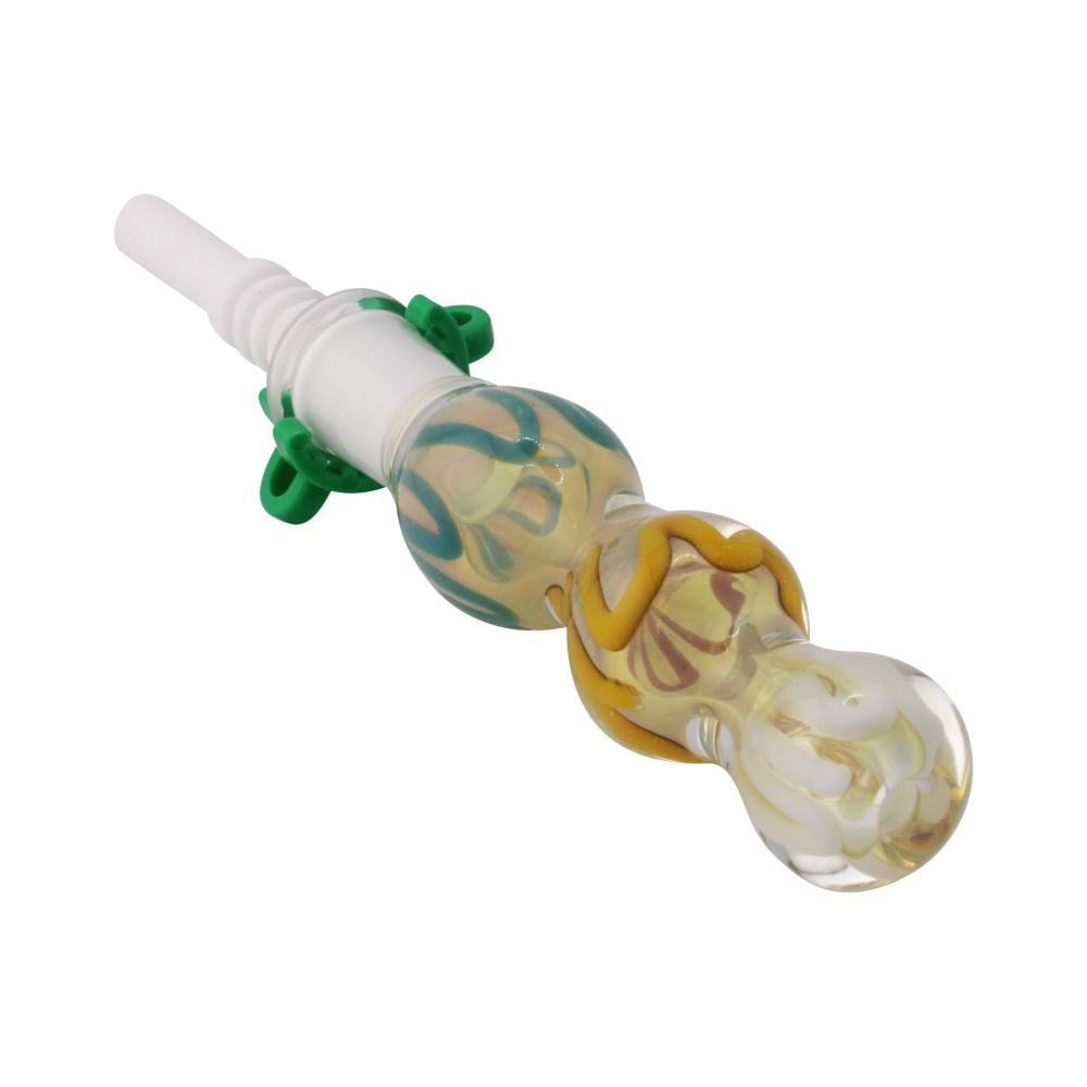 Orbit Swirl Small Glass Nectar Collector-Blue Mix