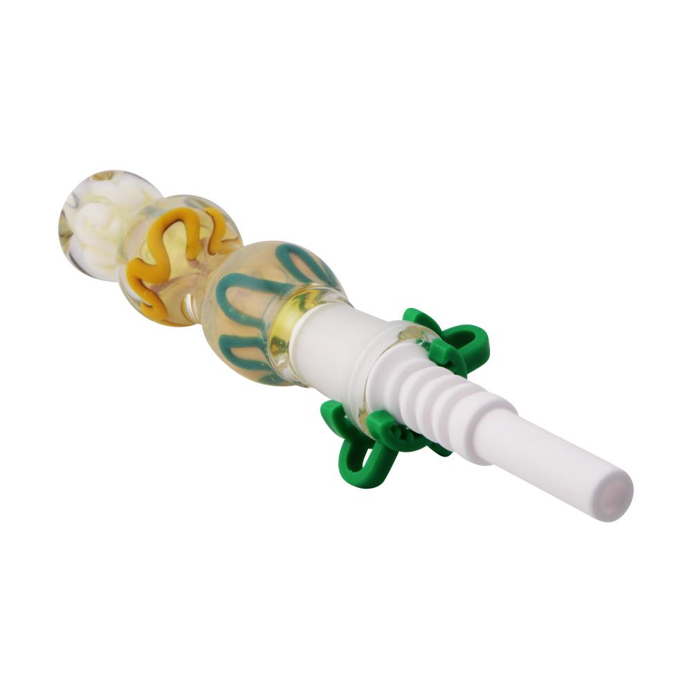 Orbit Swirl Small Glass Nectar Collector-Blue Mix