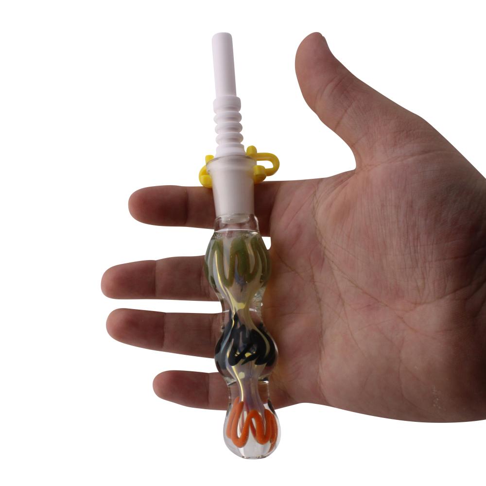 Orbit Swirl Small Glass Nectar Collector-Green Mix