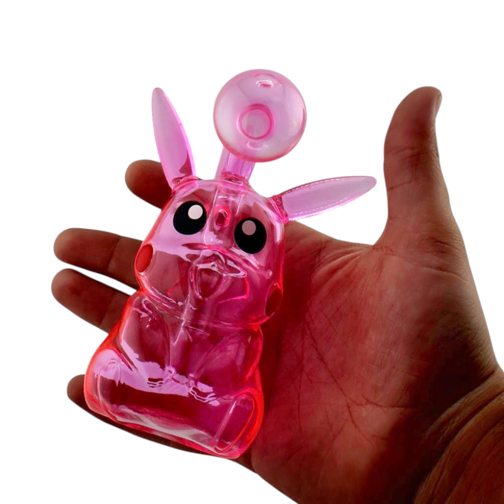 Pikaqu Thick Pyrex Glass Oil Burner Bubbler-Pink