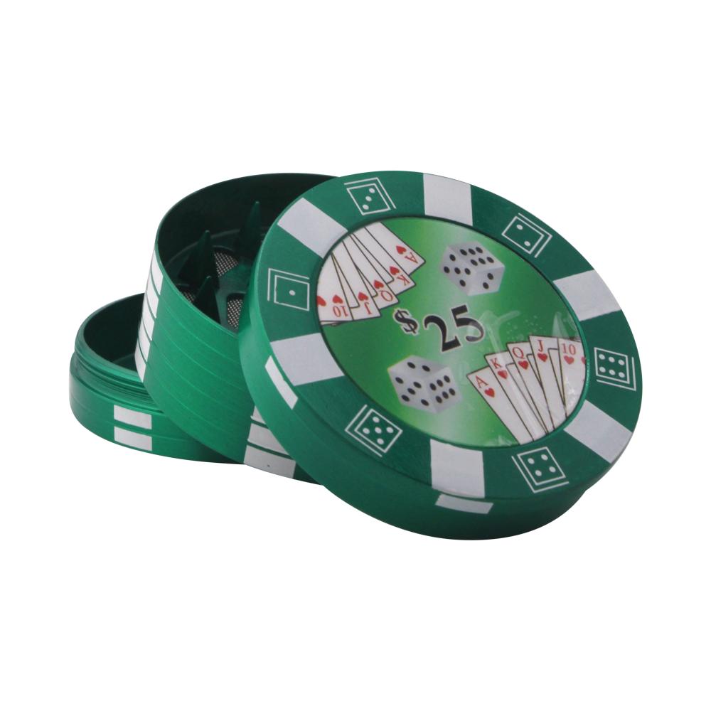 Poker Chip Design Metal Grinder-3 Piece
