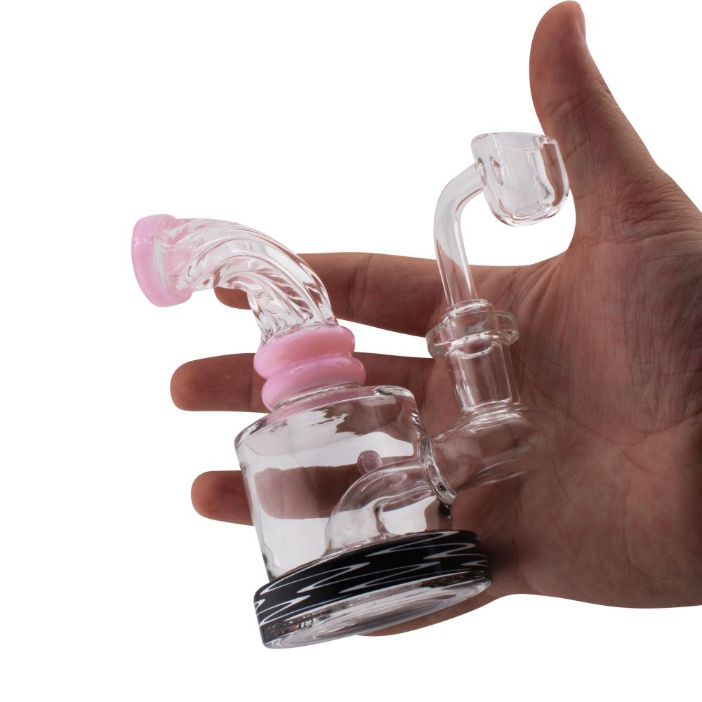 Polar Bend Glass Hand Pipe-Pink