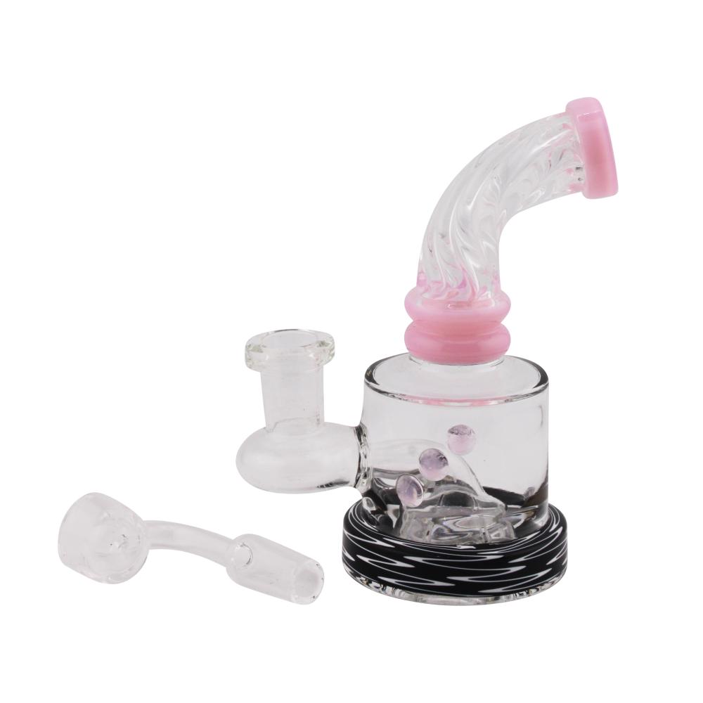 Polar Bend Glass Hand Pipe-Pink