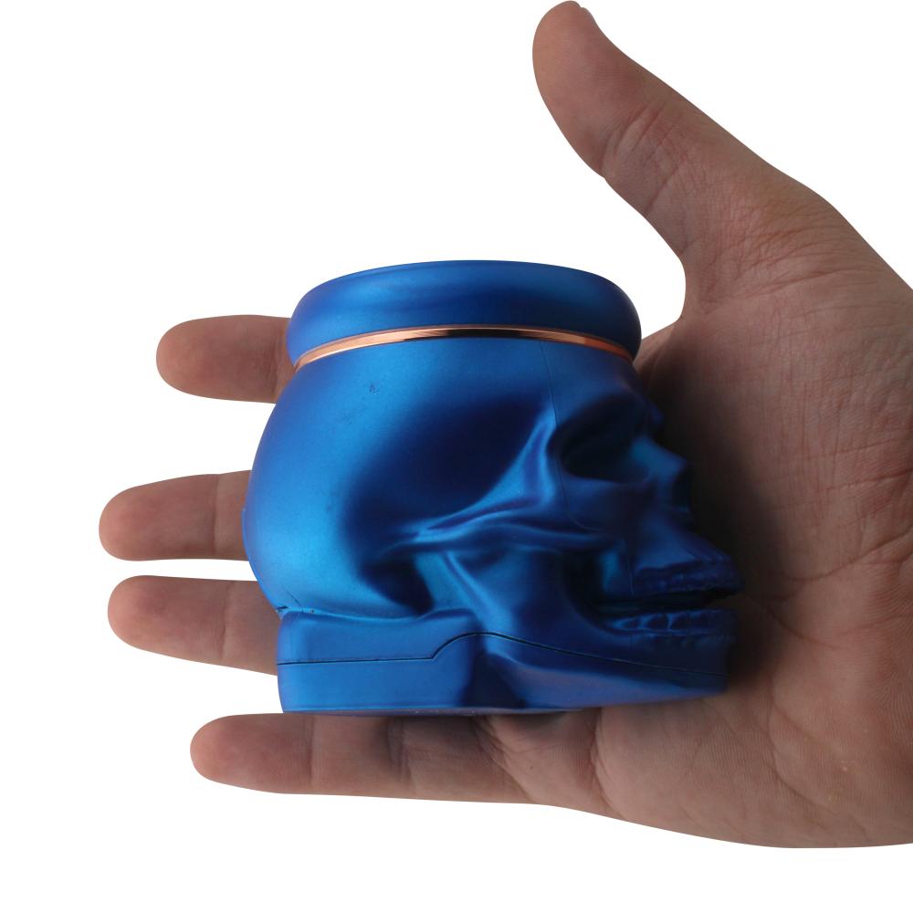 Pop Skull LED Plastic Grinder-4 Piece-Blue