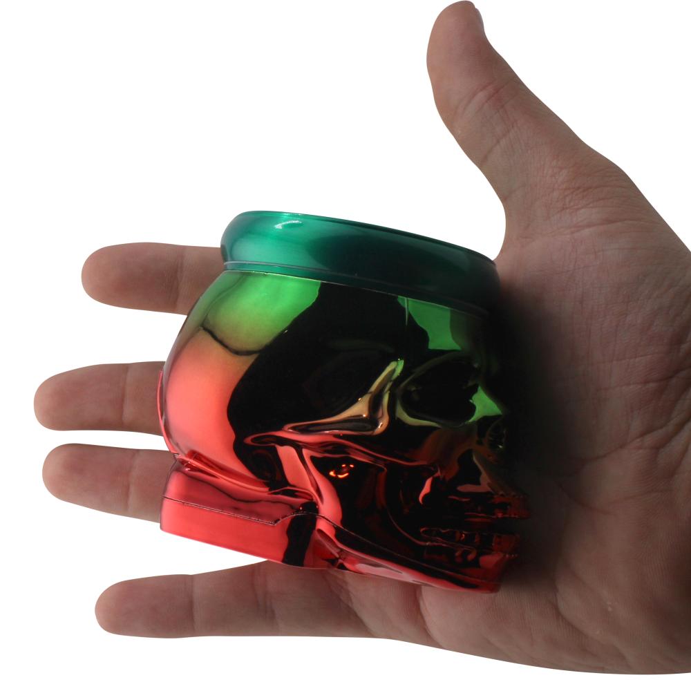 Pop Skull LED Plastic Grinder-4 Piece-Green and Red