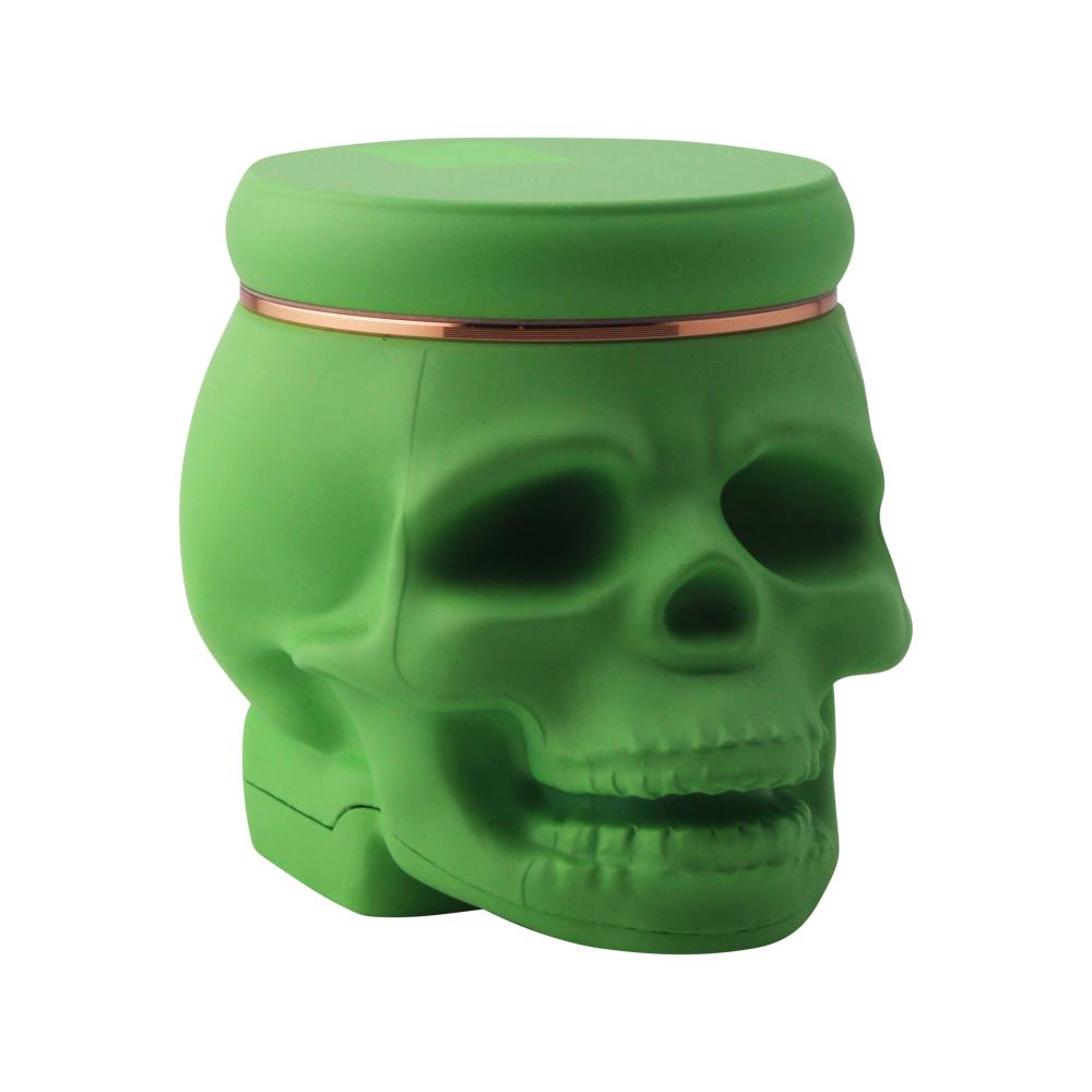 Pop Skull LED Plastic Grinder-4 Piece-Green