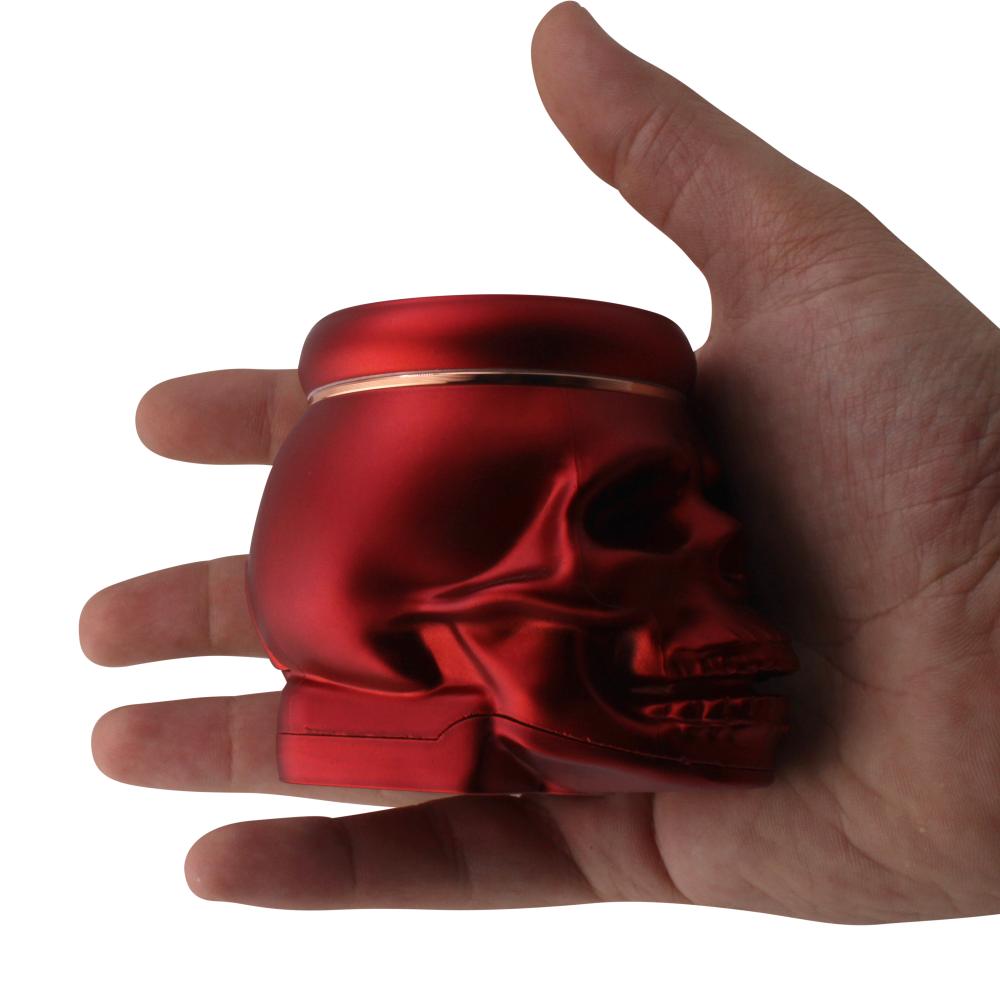 Pop Skull LED Plastic Grinder-4 Piece-Red