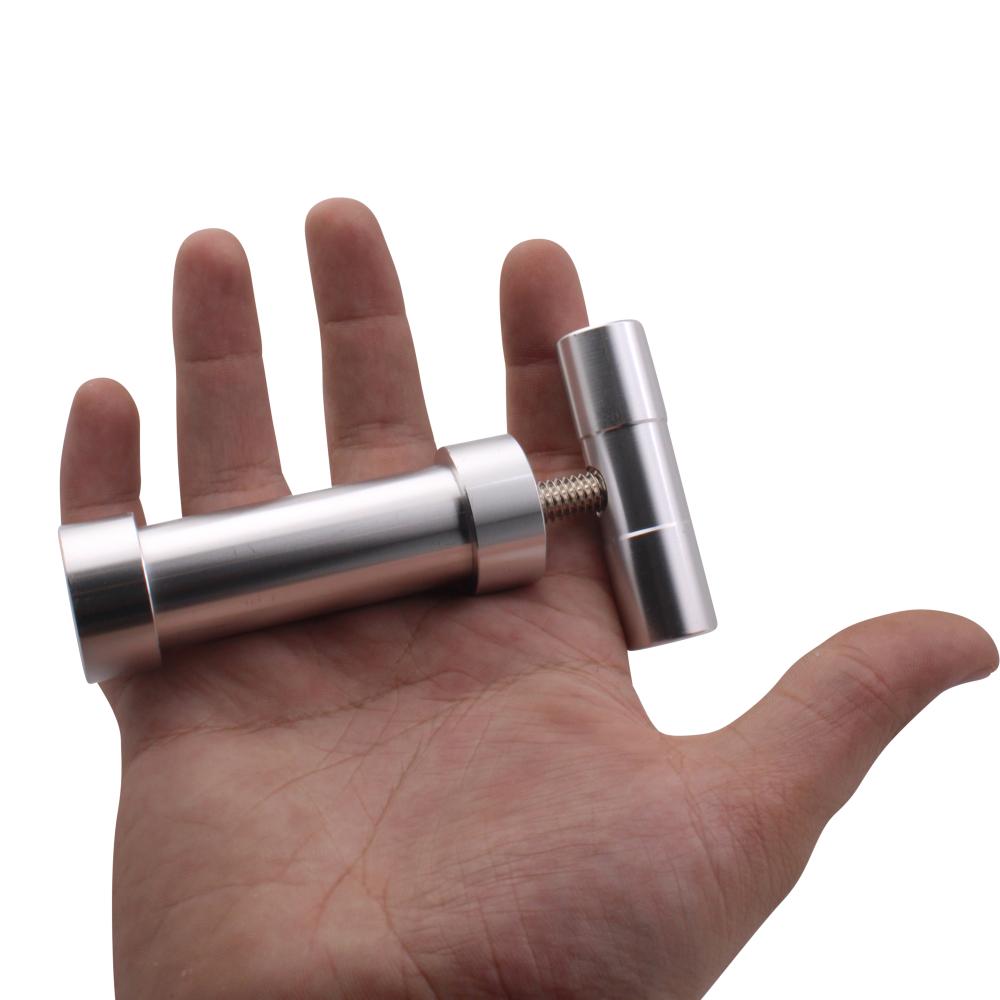 Press Pollen T Shape Small Heavy Duty Durable Metal Cylinder-Silver
