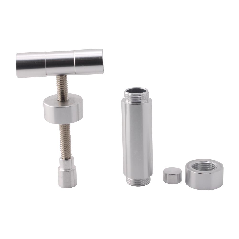 Press Pollen T Shape Small Heavy Duty Durable Metal Cylinder-Silver