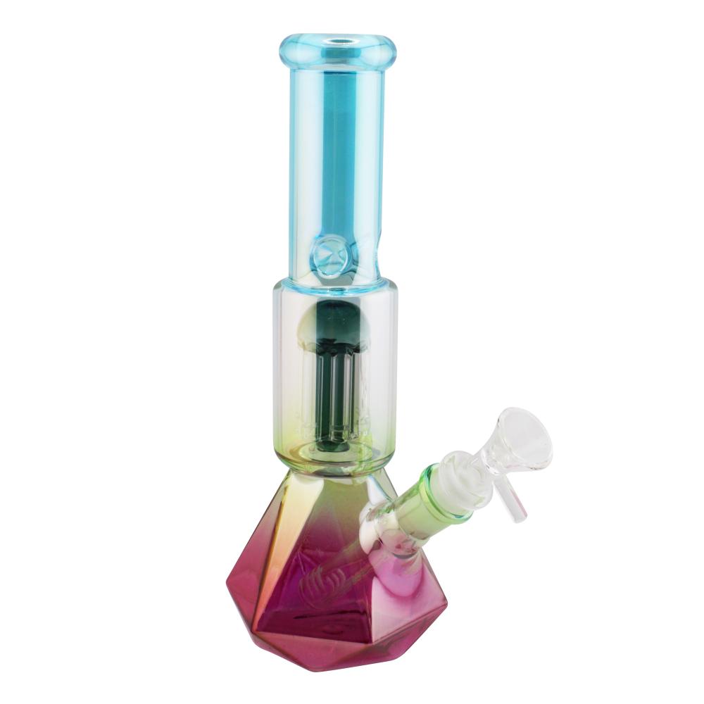 Prism Design Glass Perc Beaker Water Pipe