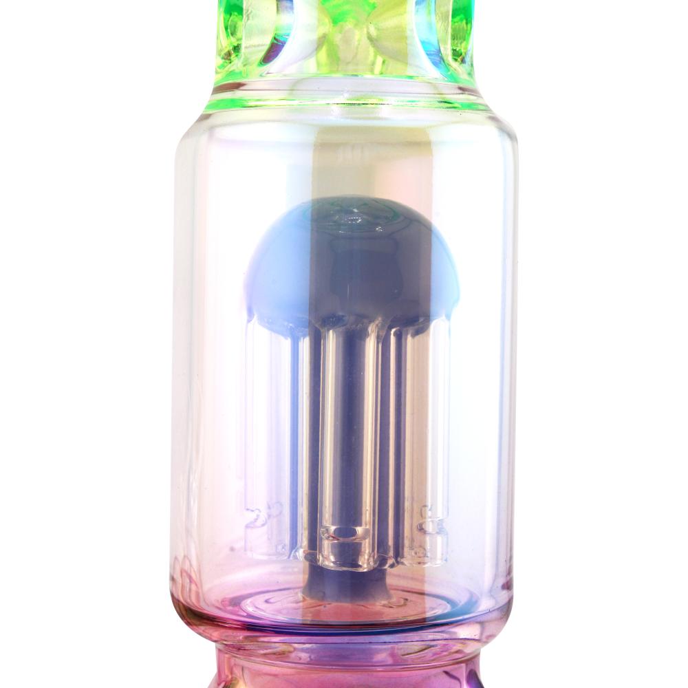 Prism Design Glass Perc Beaker Water Pipe-Light Green Mix