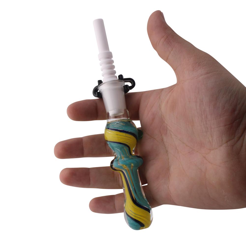 Prism Twist Small Glass Nectar Collector-Blue and Yellow