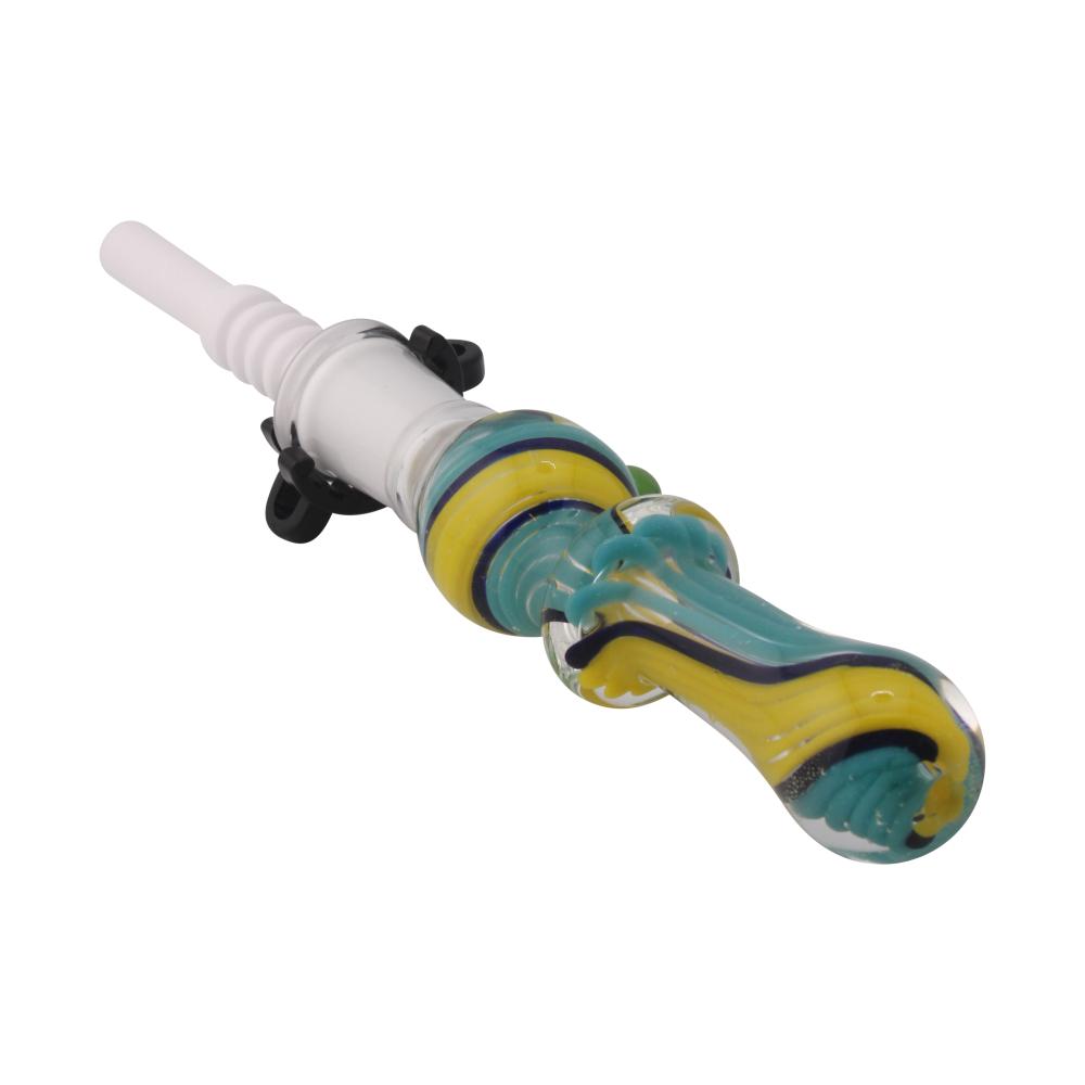 Prism Twist Small Glass Nectar Collector-Blue and Yellow