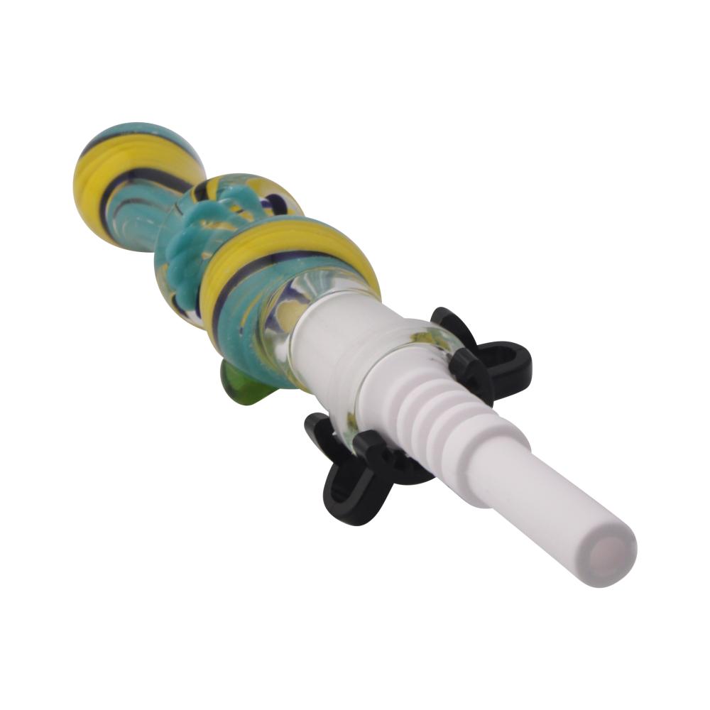 Prism Twist Small Glass Nectar Collector-Blue and Yellow