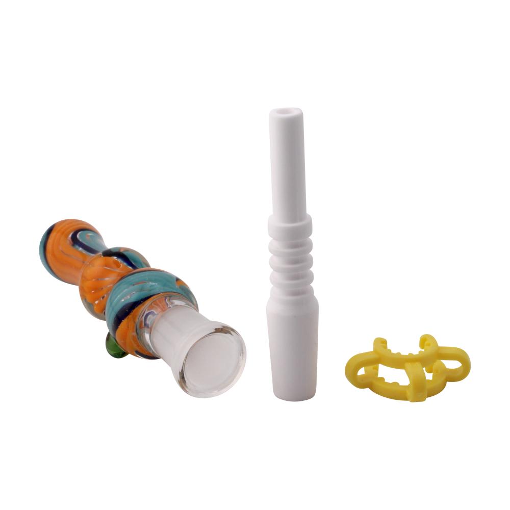 Prism Twist Small Glass Nectar Collector-Orange and Blue