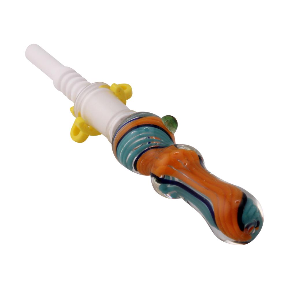 Prism Twist Small Glass Nectar Collector-Orange and Blue