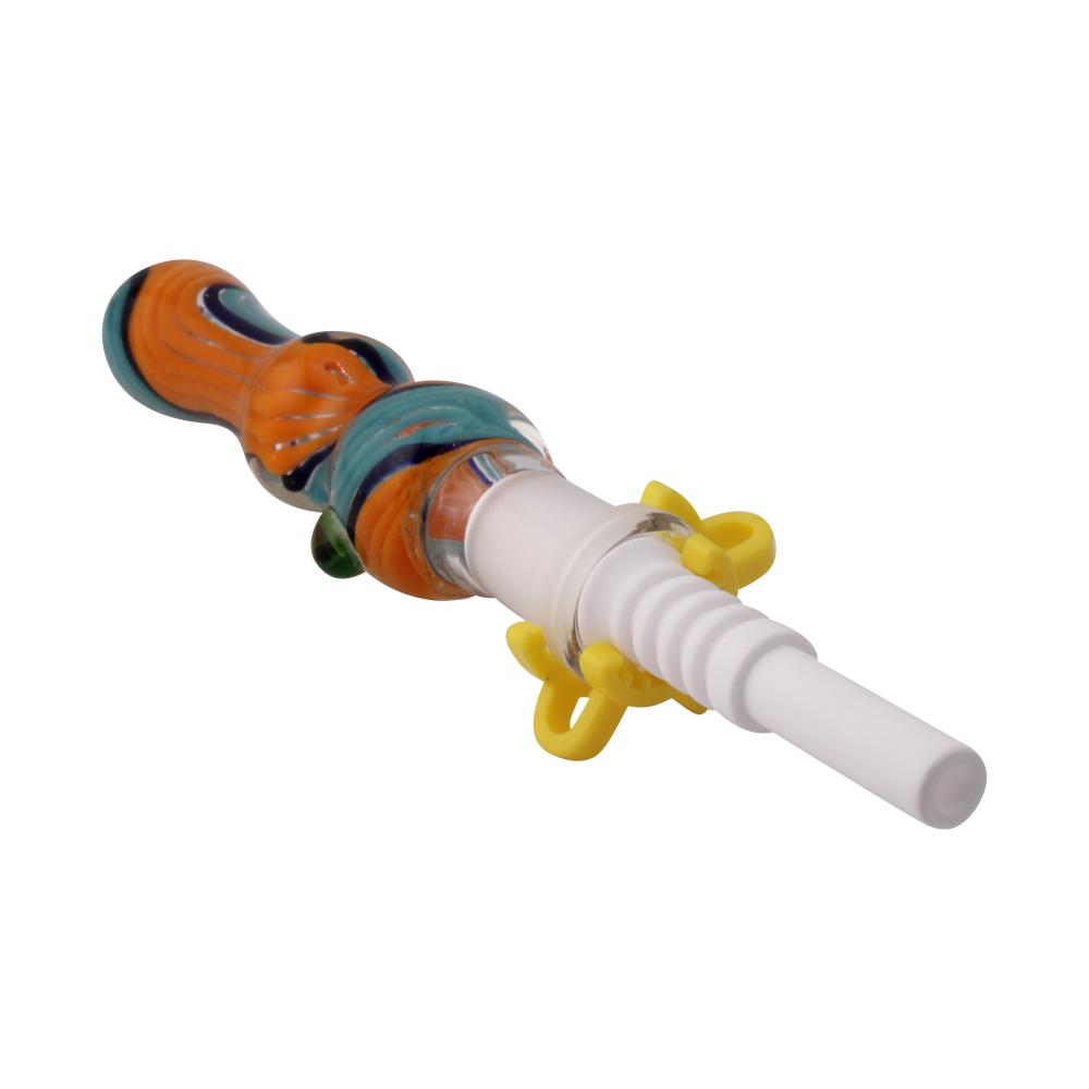 Prism Twist Small Glass Nectar Collector-Orange and Blue