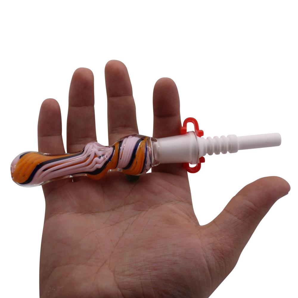 Prism Twist Small Glass Nectar Collector-Pink and Orange