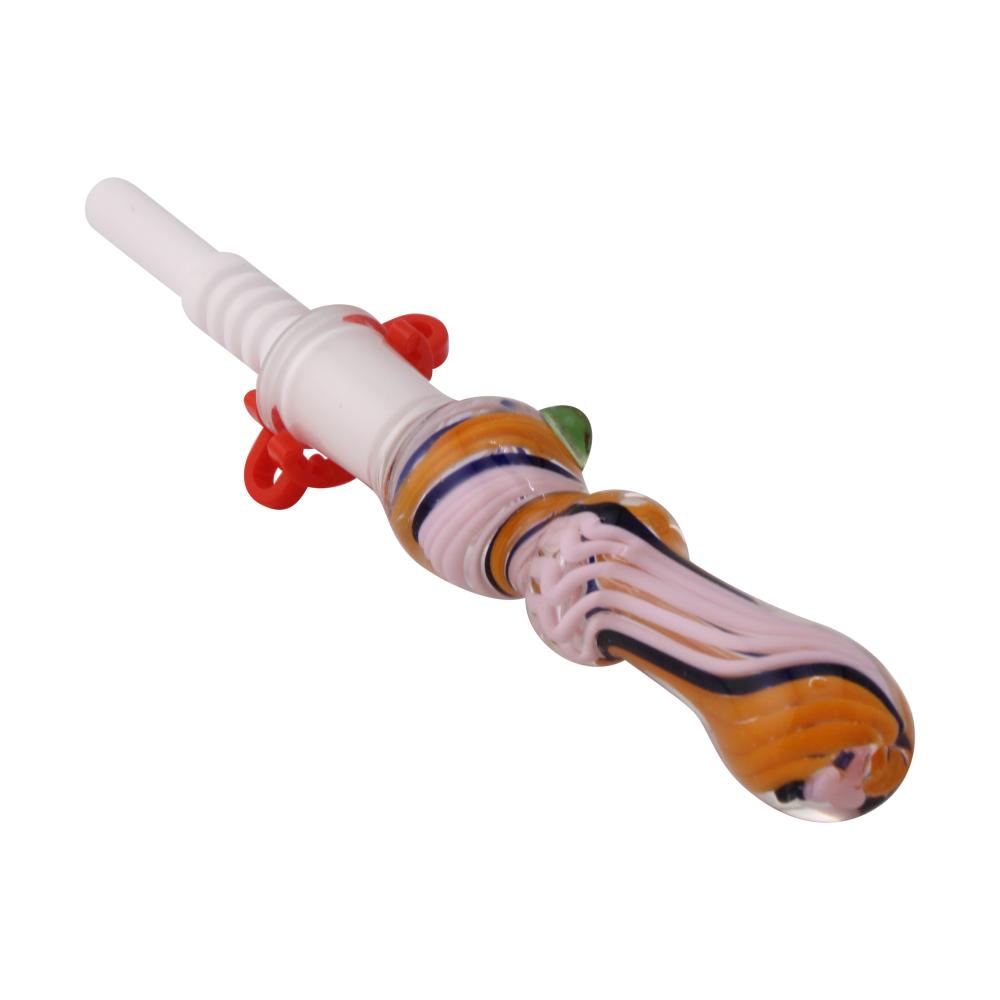Prism Twist Small Glass Nectar Collector-Pink and Orange