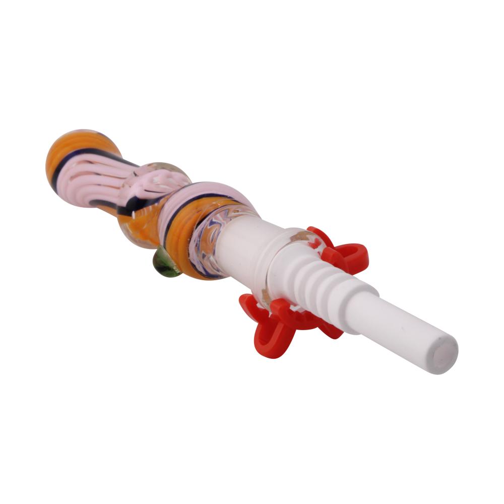 Prism Twist Small Glass Nectar Collector-Pink and Orange