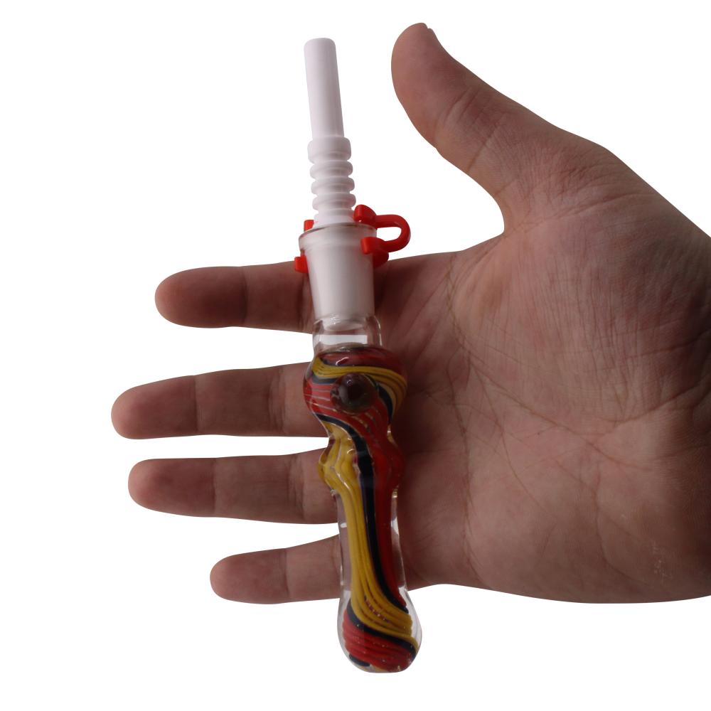 Prism Twist Small Glass Nectar Collector-Red and Yellow