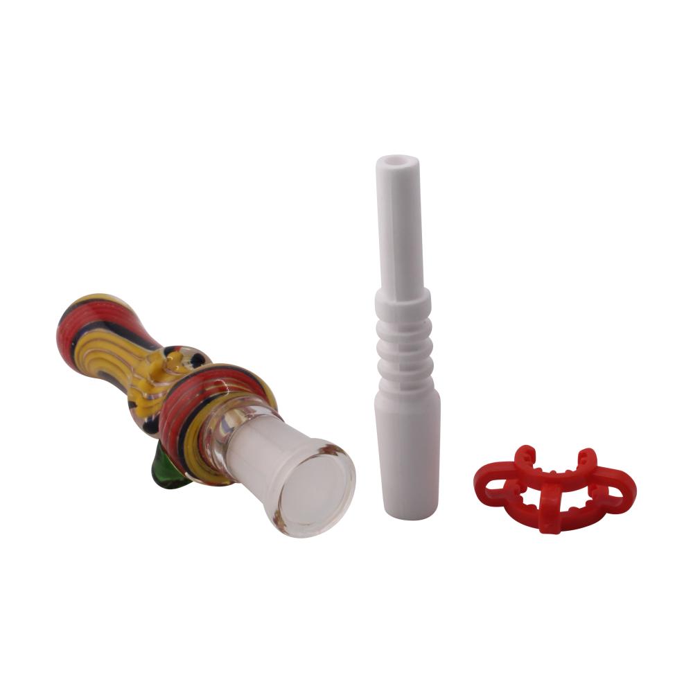 Prism Twist Small Glass Nectar Collector-Red and Yellow