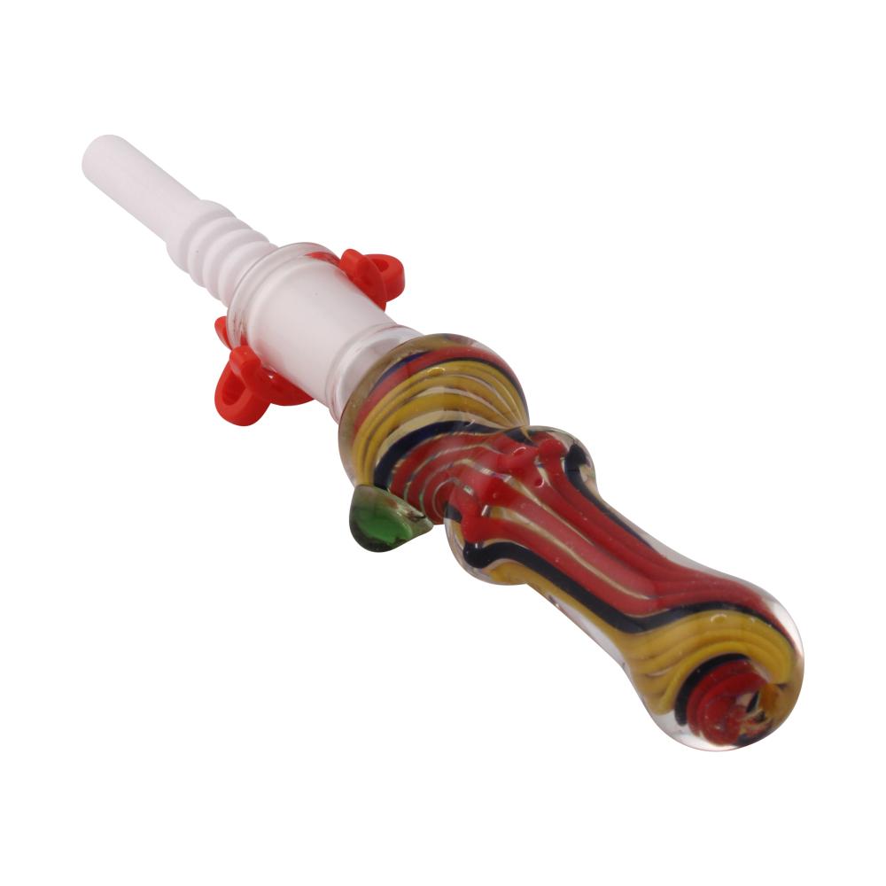 Prism Twist Small Glass Nectar Collector-Red and Yellow