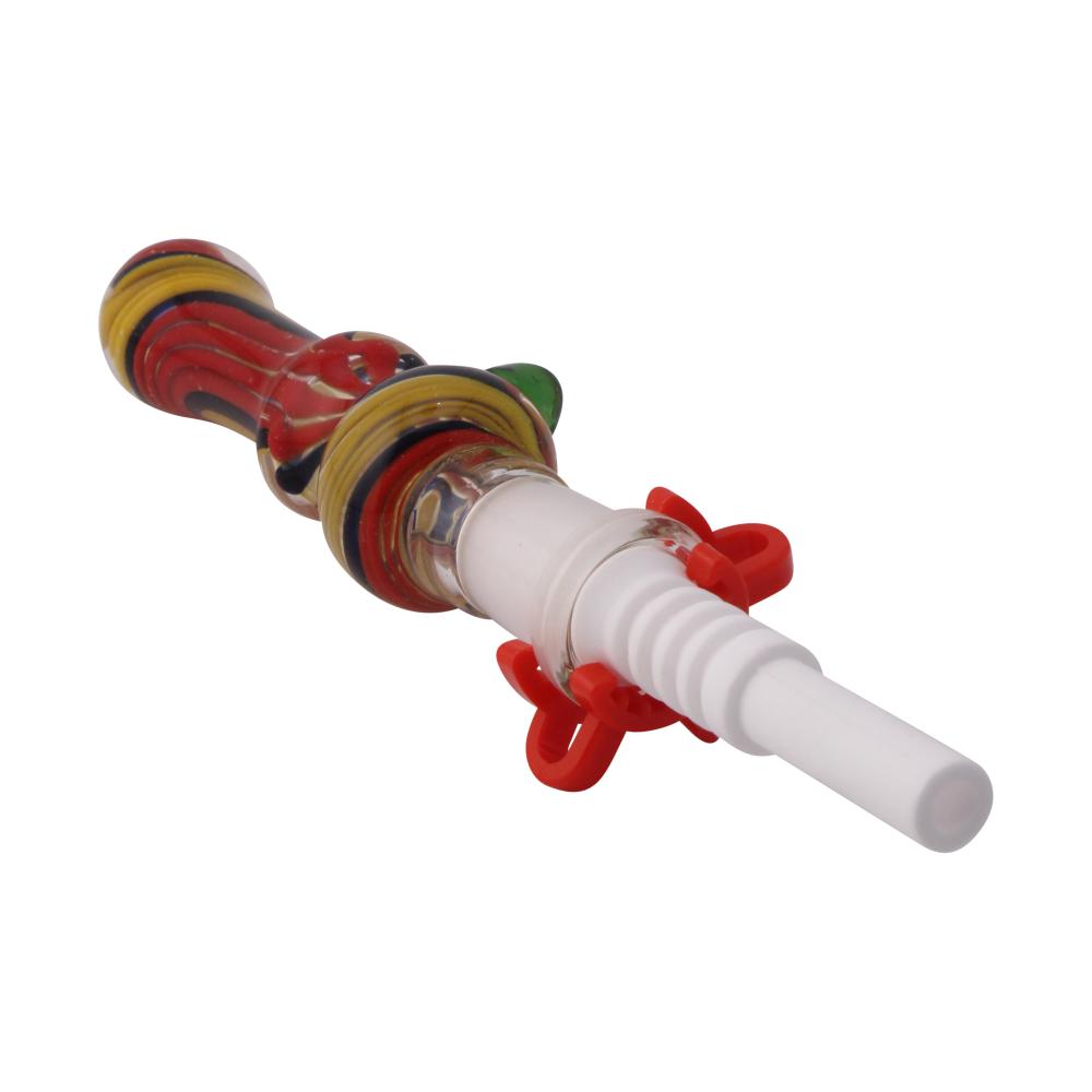 Prism Twist Small Glass Nectar Collector-Red and Yellow