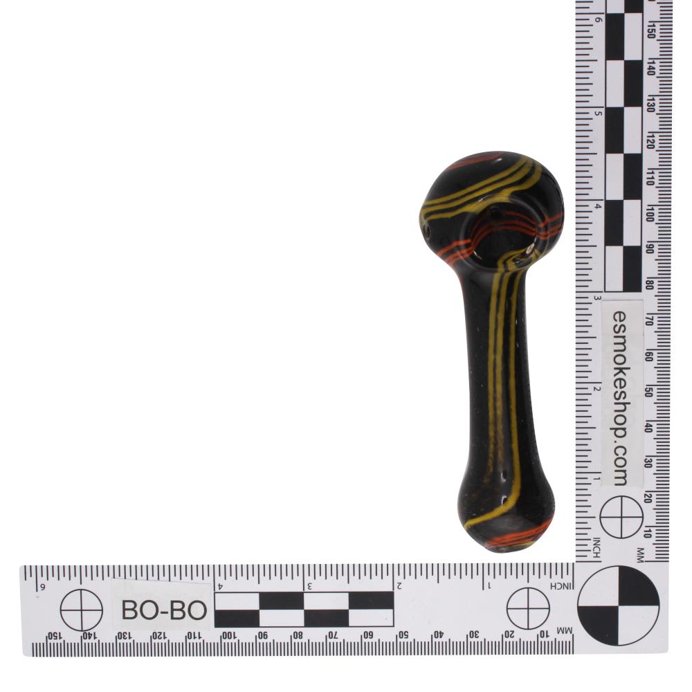 Racer Smoke Glass Hand Pipe-Black and Yellow