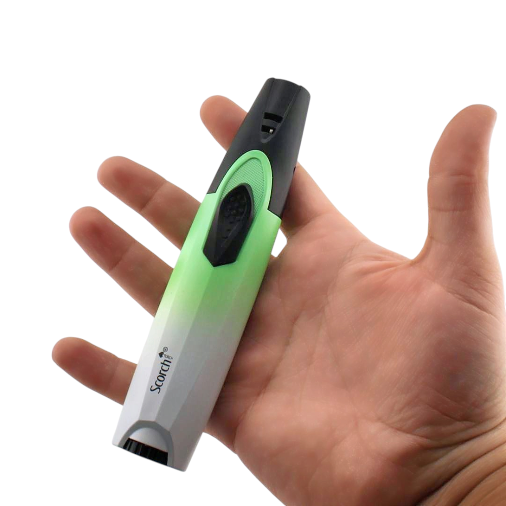 Rainbow Scorch Single Flame Torch Lighter-Light Green