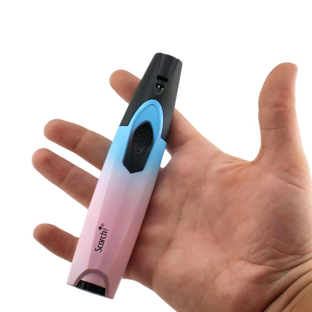 Rainbow Scorch Single Flame Torch Lighter-Pink and Blue