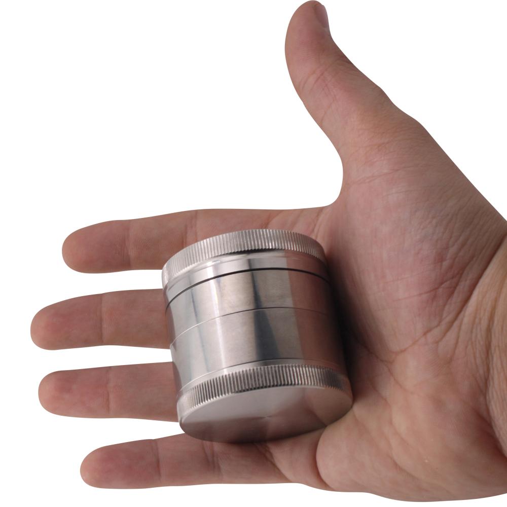 RAW 50mm Stainless Steel Shredder Grinder Aluminum-4 Piece-Silver