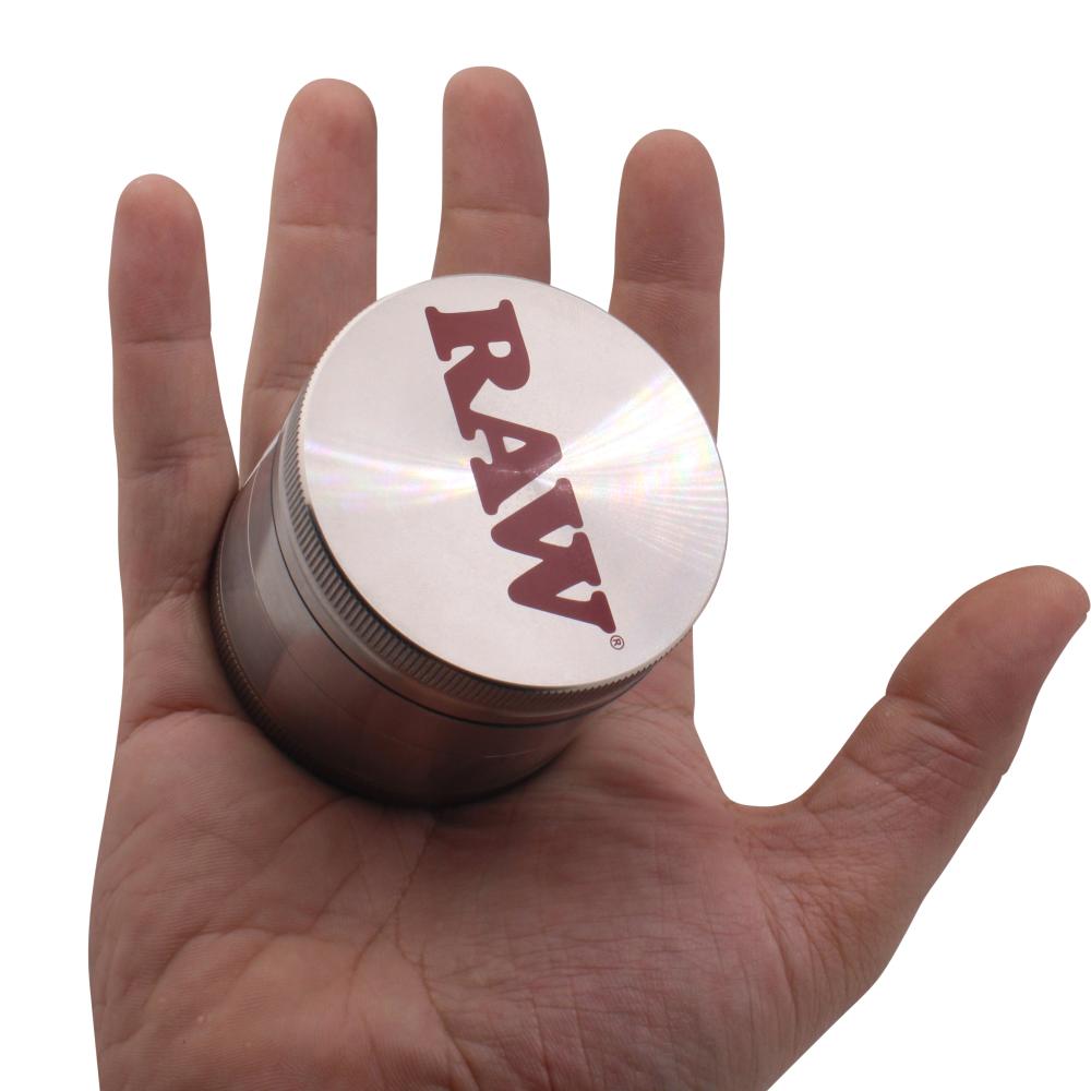 RAW 60mm Stainless Steel Shredder Grinder Aluminum-4 Piece-Silver
