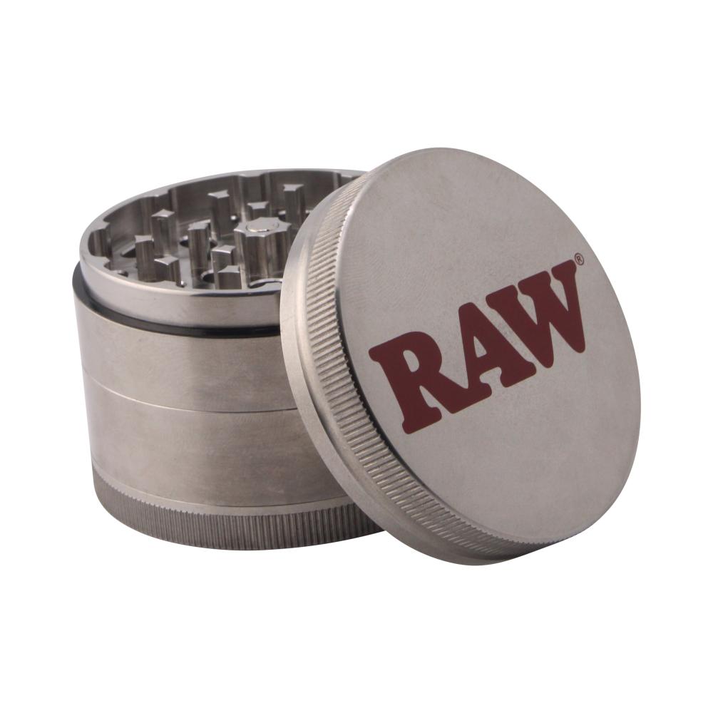 RAW 60mm Stainless Steel Shredder Grinder Aluminum-4 Piece-Silver