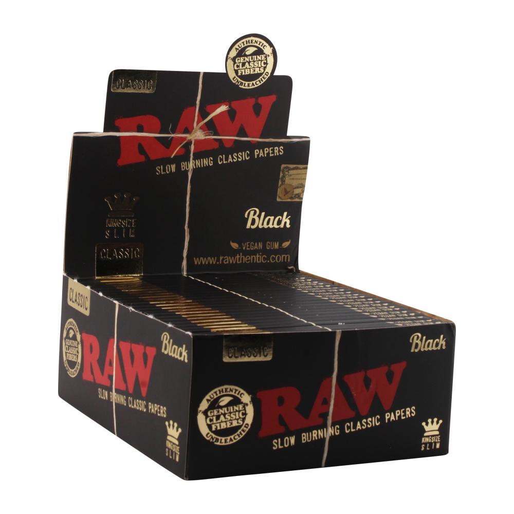 Raw Classic Black Rolling Papers King Size Pack 50