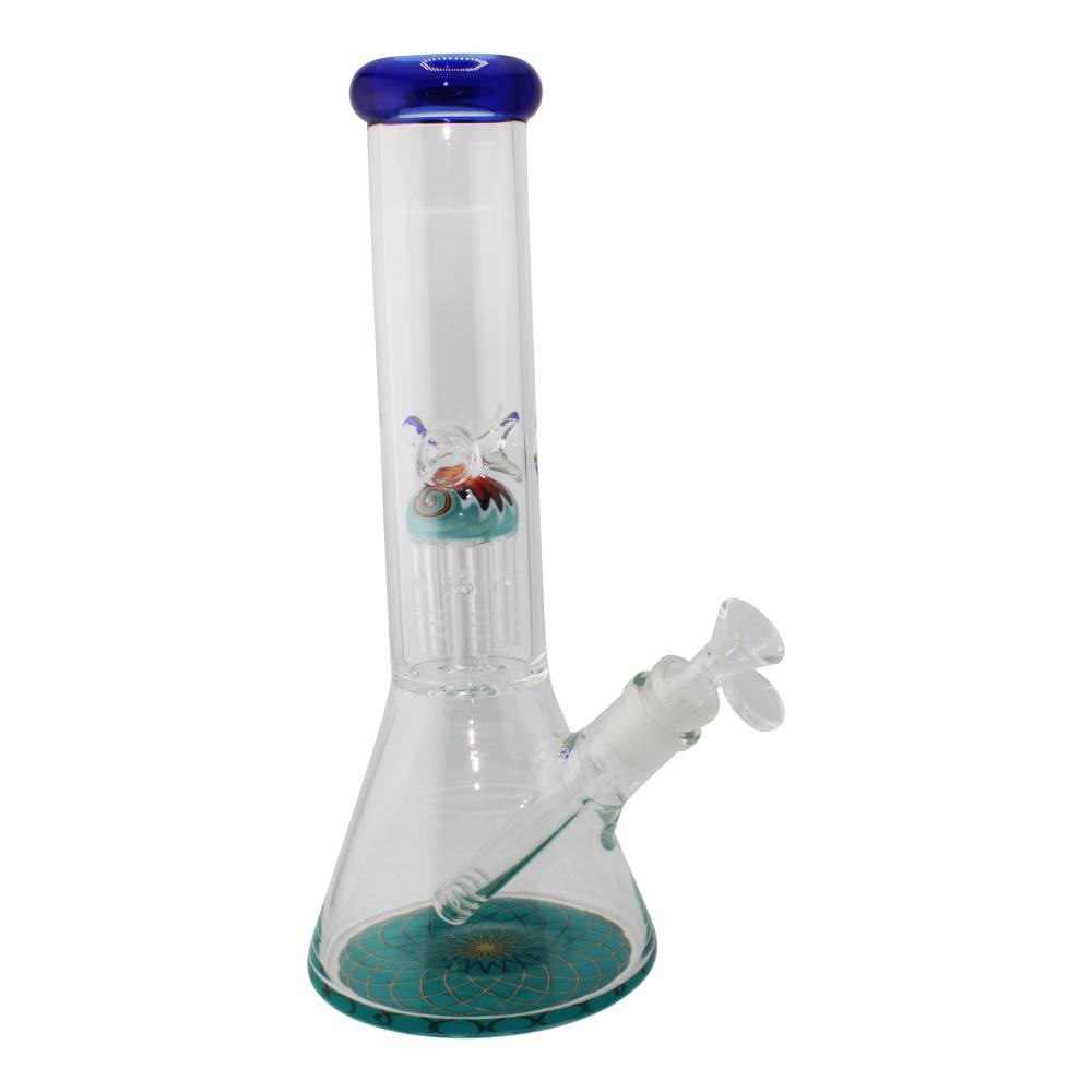 Rim Beaker Water Pipe with Tree Perc-Blue