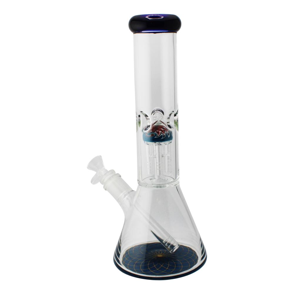Rim Beaker Water Pipe with Tree Perc-Dark Blue